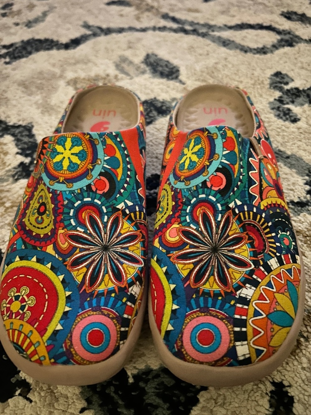 UIN Multicolor Patterned Women's Mules Blossom